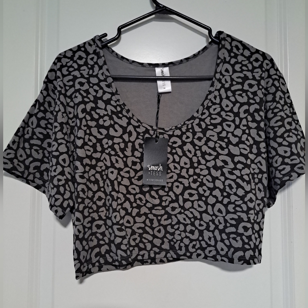 Smash + Tess Under It All Scoop Crop Grey Lola Leopard